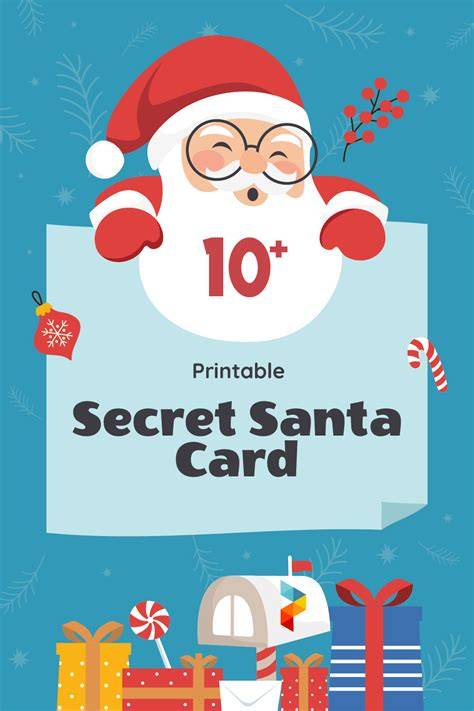 Secret Santa Cards Printable Free