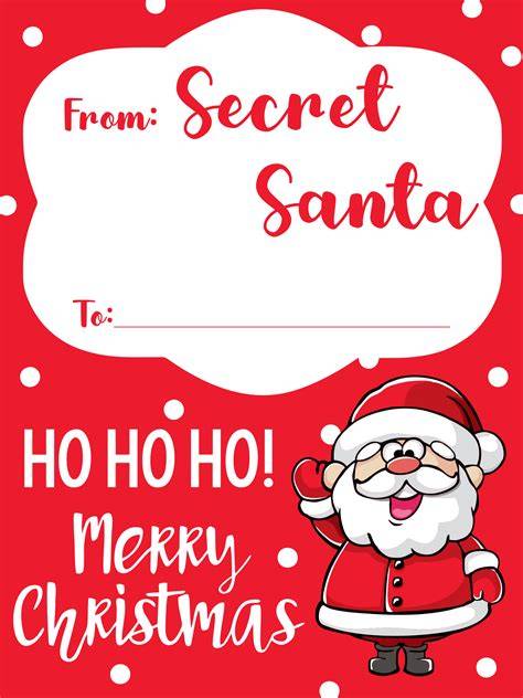 Secret Santa Notes Printable