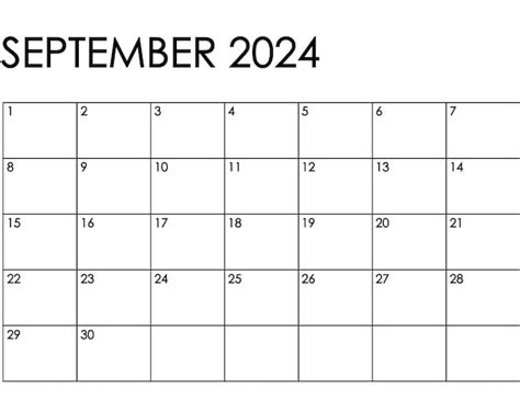 September 24 Calendar Printable