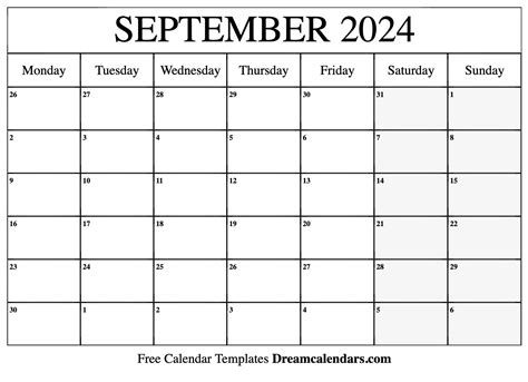 September 5 2024 Calendar