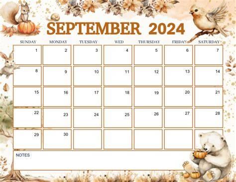 September Calendar For 2024