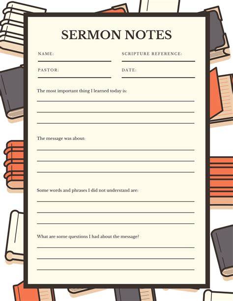 Sermon Notes Printable