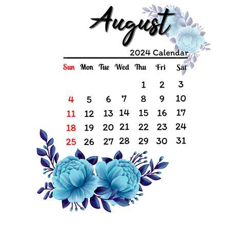 august 2024 calendar