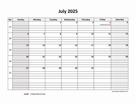 july 2025 printable calendar
