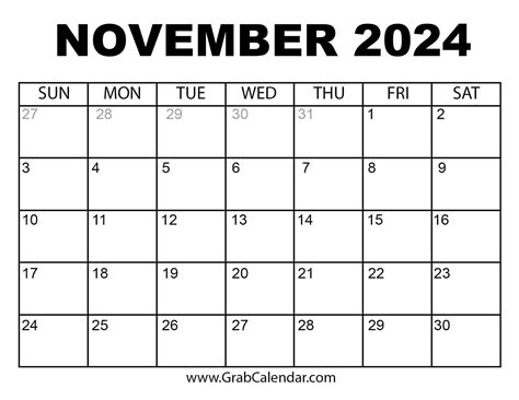 november 2024 calendar printable