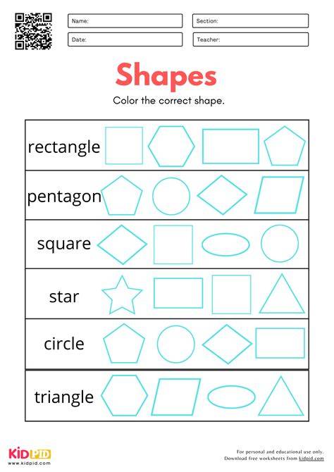 Shapes Activity Sheets