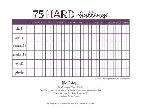 75 hard calendar