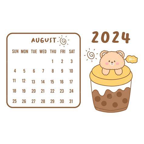 august 2024 calendar cute