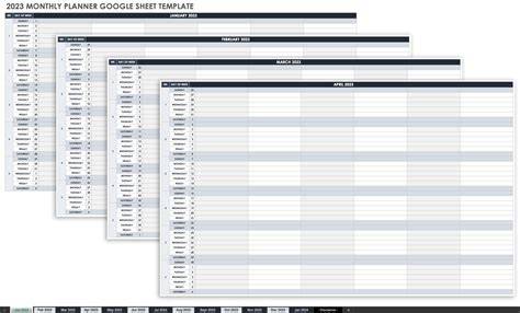 google sheets calendar template