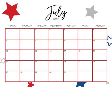 july 2025 calendar