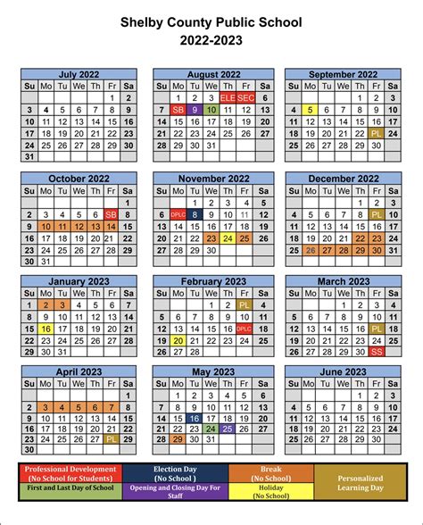 Shelby County Calendar