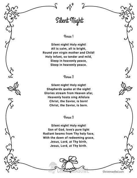 Silent Night Words Printable