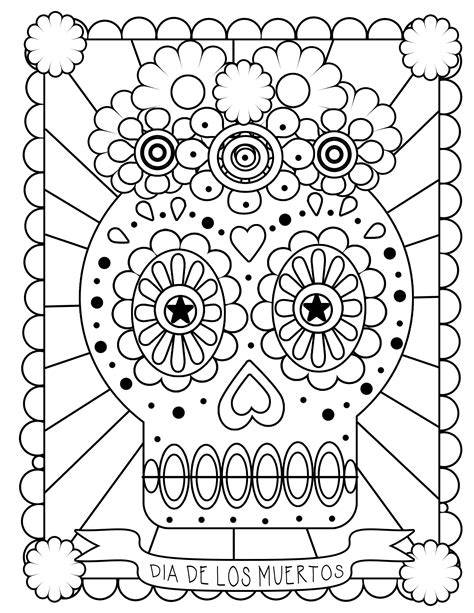 Simple Dia De Los Muertos Coloring Page