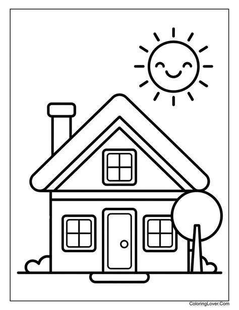 Simple House Coloring Pages