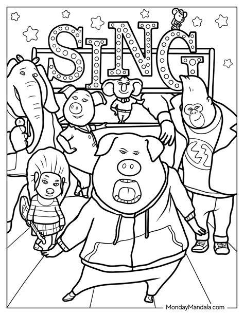 Sing Colouring Pages