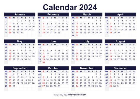 2024 calendar with week numbers printable