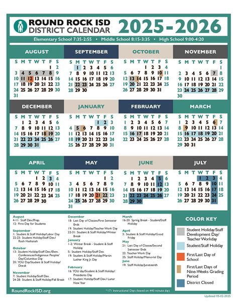 calendar round rock isd