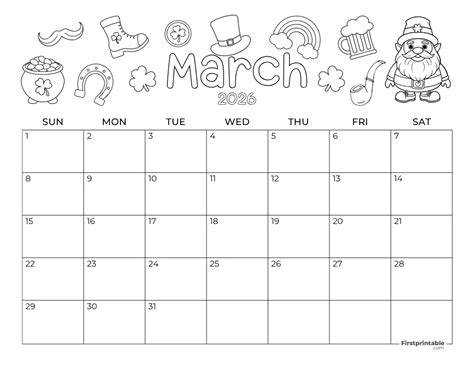 calendar st patrick s day
