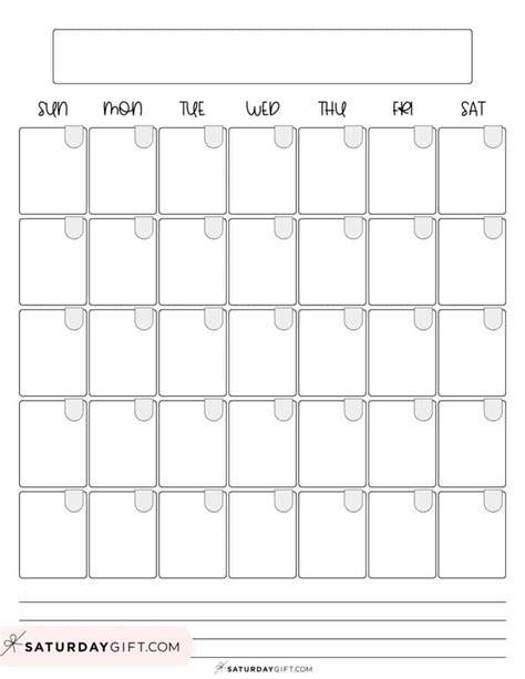 cute blank calendar