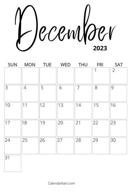 december 2023 calendar