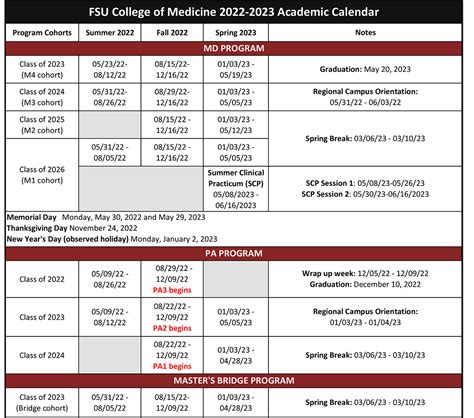 fsu fall 2025 calendar