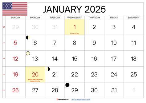 january 2025 calendar with holidays
