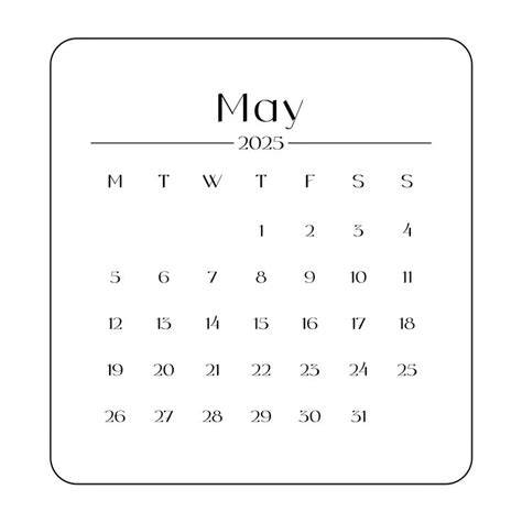 may calender 2025