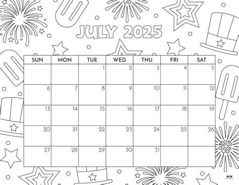 printable july 2025 calendar