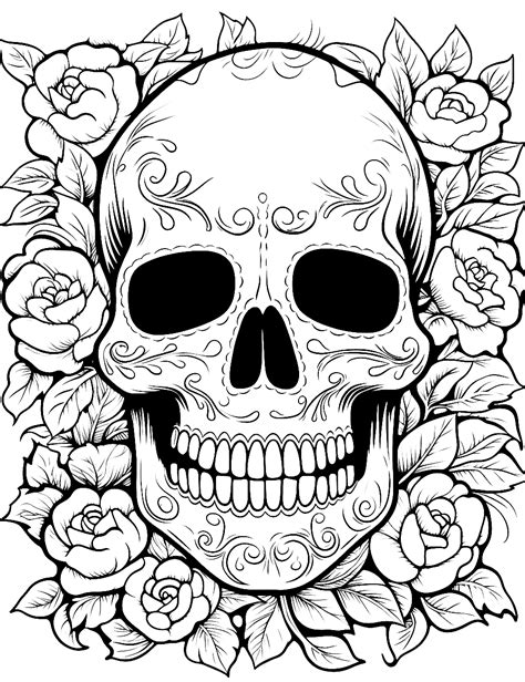 Skull Colouring Sheet