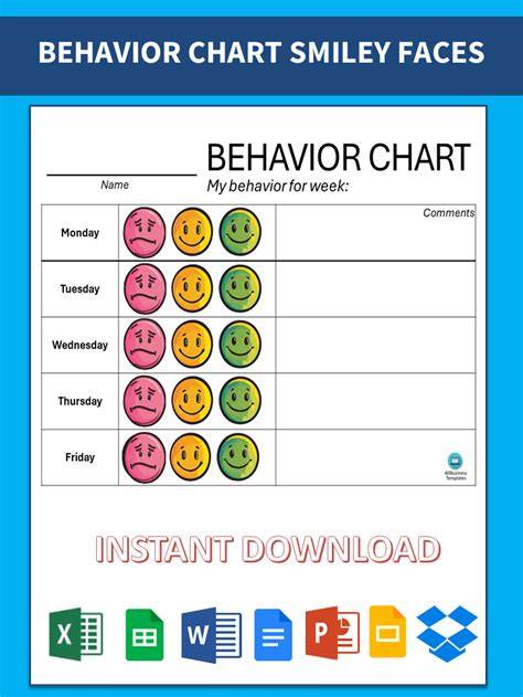 Smiley Face Behavior Chart Free Printable