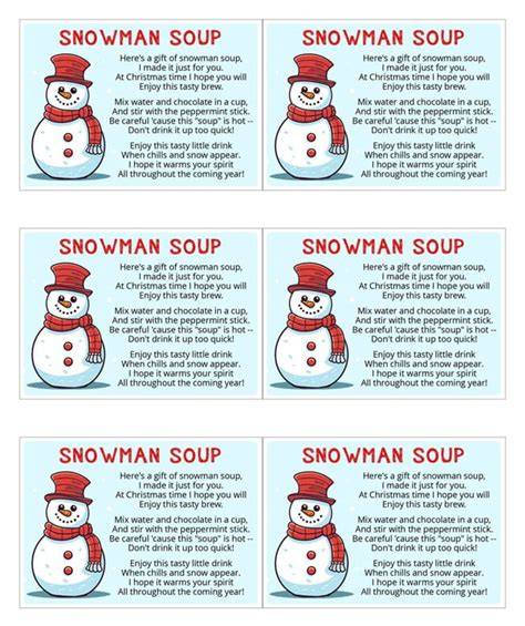 Snowman Soup Printable