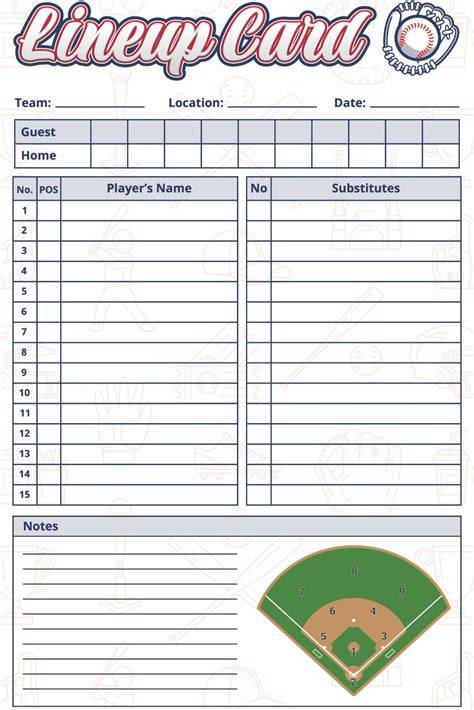 Softball Lineup Cards Printable Free