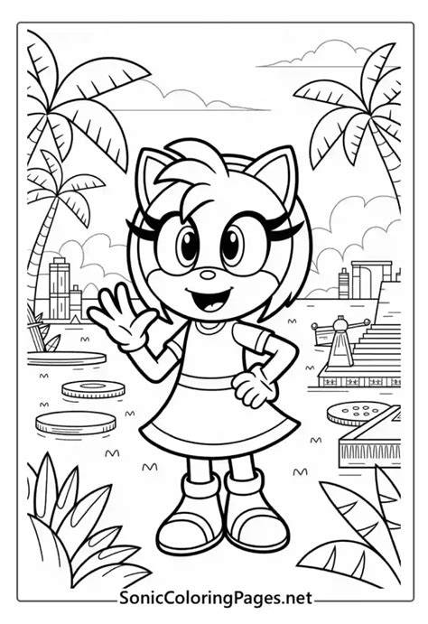 Sonic Amy Colouring Pages