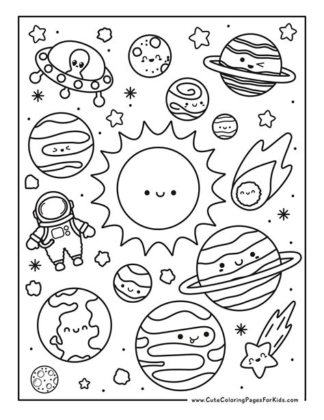 Space Coloring Worksheets