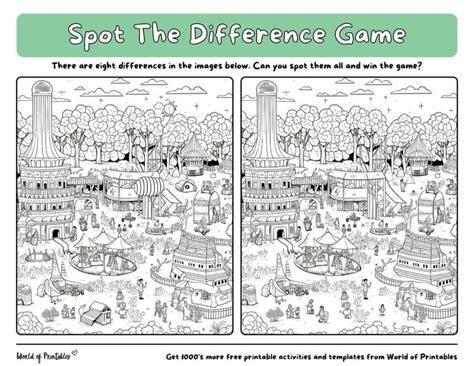Spot The Difference Hard Printable