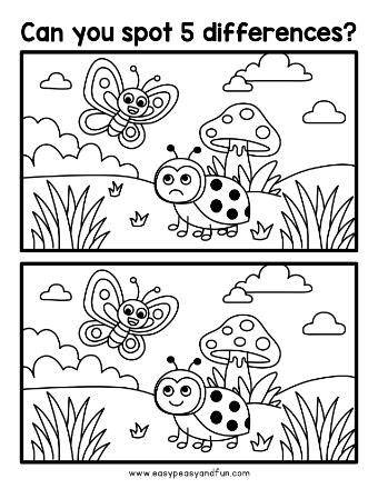 Spot The Difference Printable For Kids