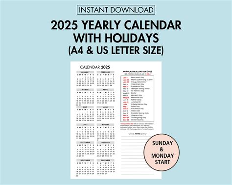 2025 holiday calendar