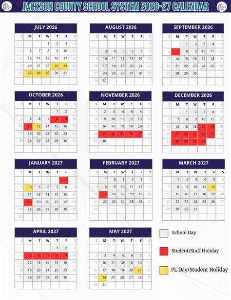 jackson county schools calendar