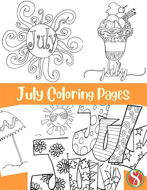 july colouring pages