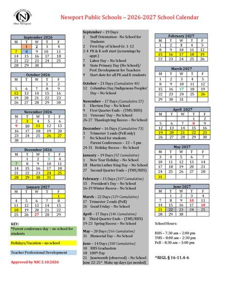 newport news public schools calendar