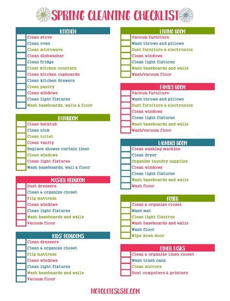 Spring Cleaning List Printable