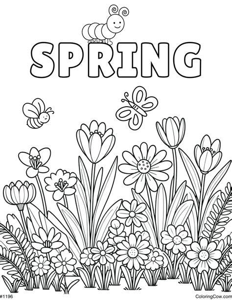 Spring Flowers Colouring