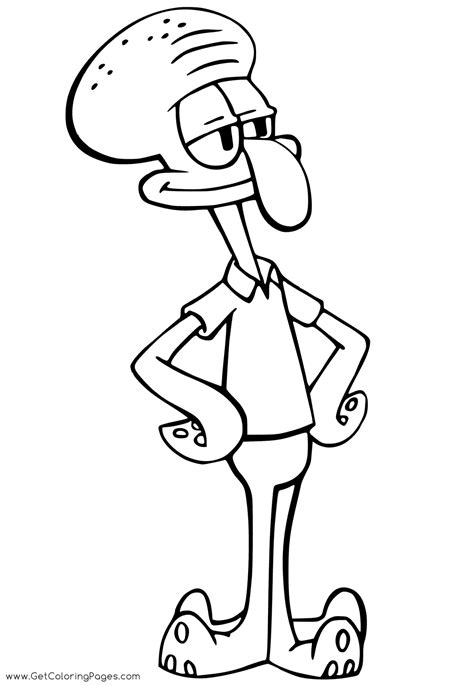 Squidward Coloring Pages