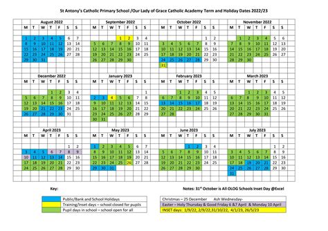 St Anthony S Hs Calendar