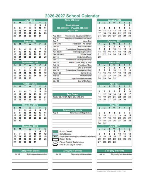 St Edwards Academic Calendar