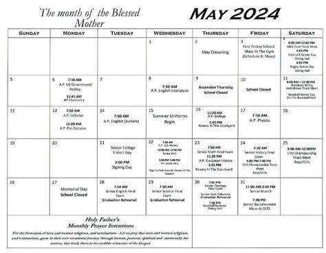 St Joseph By The Sea Calendar