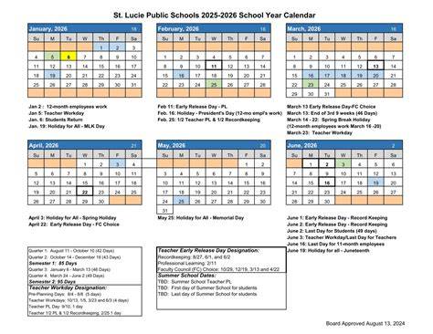 St Lucie County Public Schools Calendar