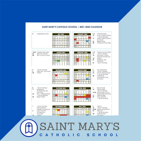 St Mary Catholic Schools Calendar