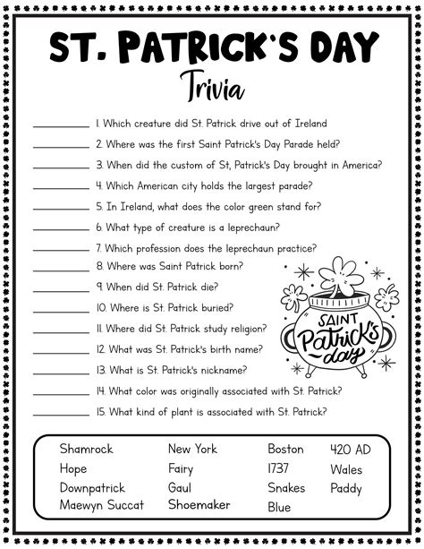 St Patrick Day Worksheets