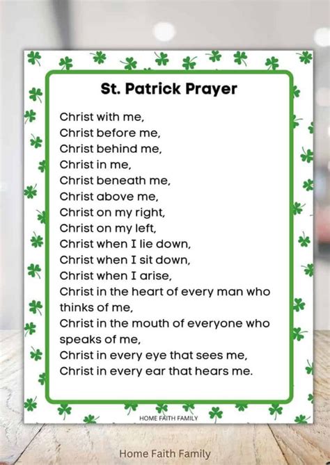 St Patrick S Prayer Printable